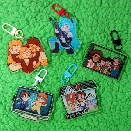 Keychains - Hatsune Miku, Yakuza, Severance, IT Crowd, Jerma